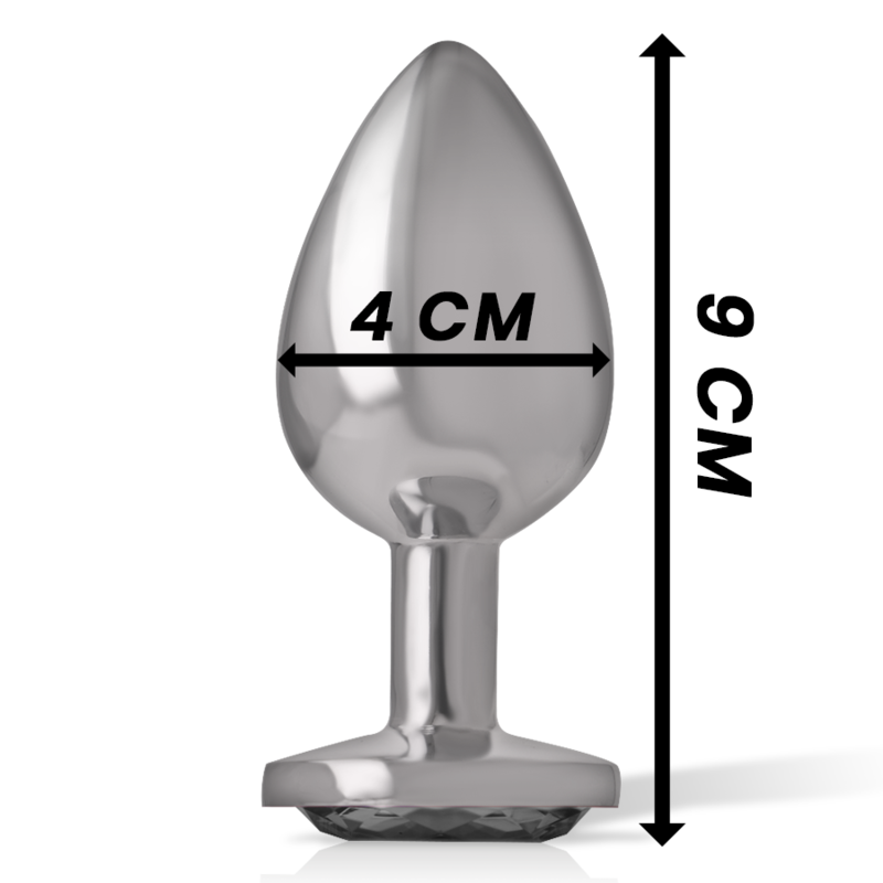 INTENSE - ANAL PLUG IN MÉTAL ALUMINUM AVEC VERRE NOIR TAILLE L