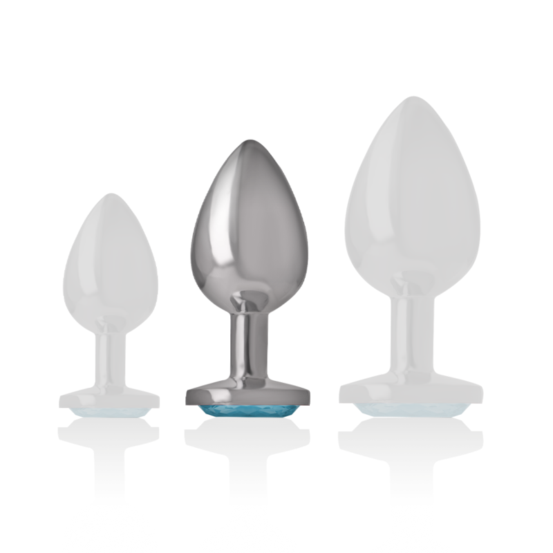 INTENSE - PLUG ANAL DE ALUMINIO Y CRISTAL AZUL TALLA M