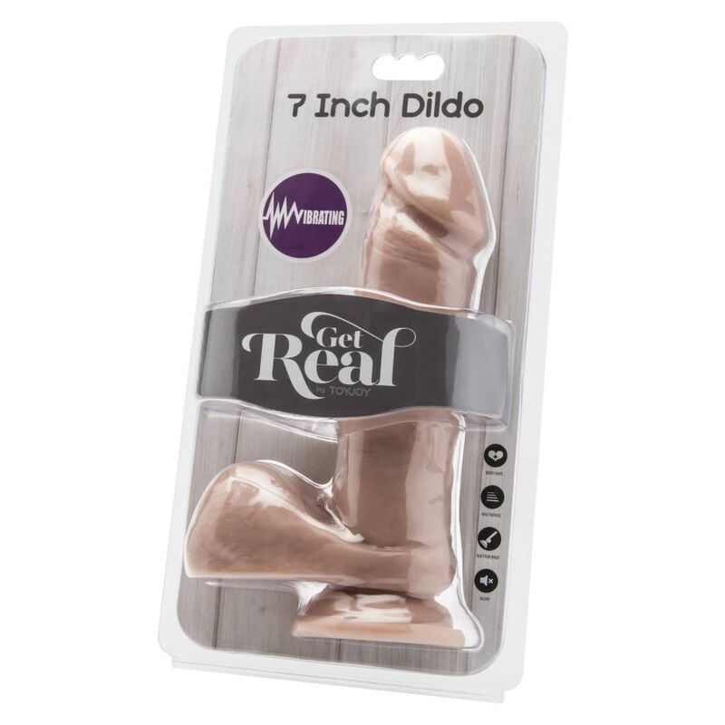 GET REAL - DILDO DE 18 CM CON PERLAS VIBRADORAS SKIN