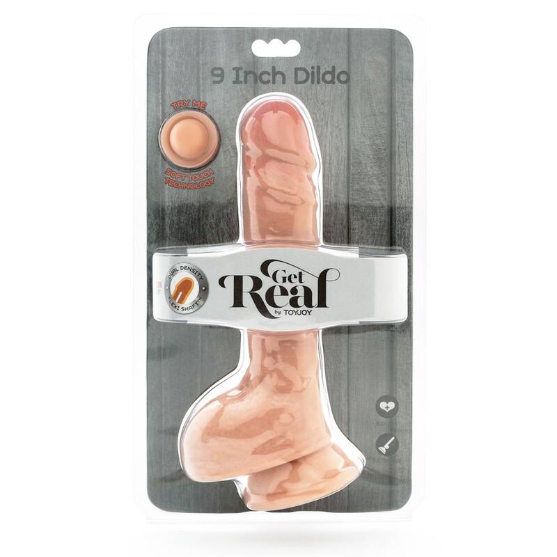 GET REAL - GODE DOUBLE DENSITÉ 25.5 CM BALLES PEAU
