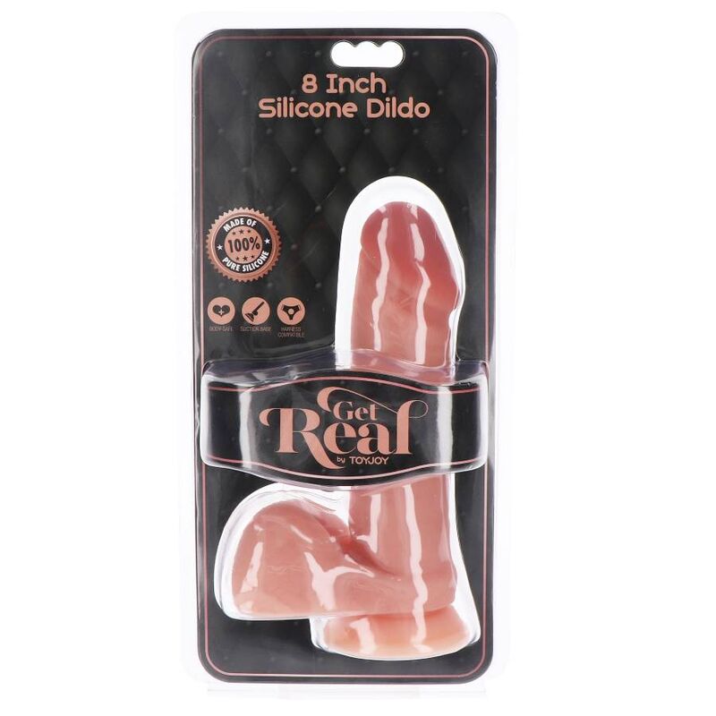 GET REAL - GODE IN SILICONE 20.5 CM AVEC BALLES PEAU