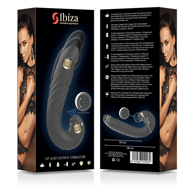 Stimulateur clitoridien clip up & down + vibrateur + aspiration clitoris – Ibiza