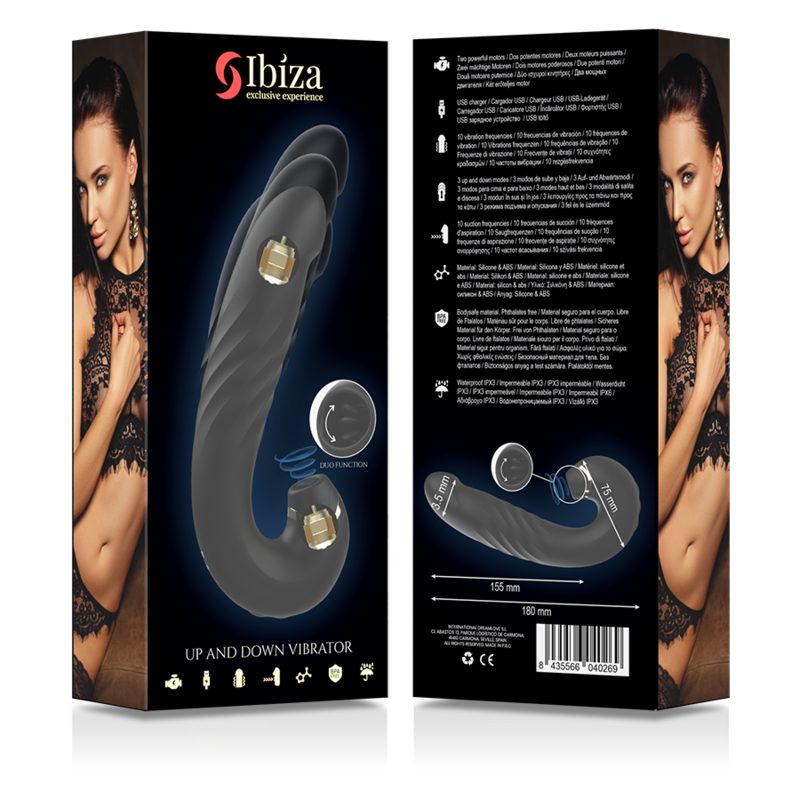 Stimulateur clitoridien clip up & down + vibrateur + aspiration clitoris – Ibiza