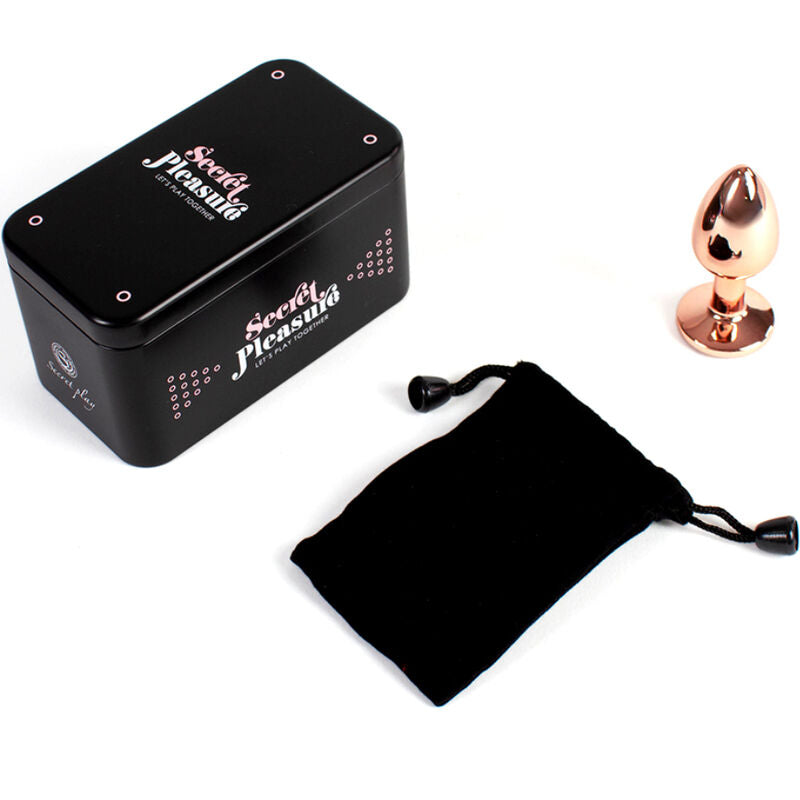 SECRETPLAY - PLUG ANAL PEQUEÑO DE METAL ORO ROSA 7 CM