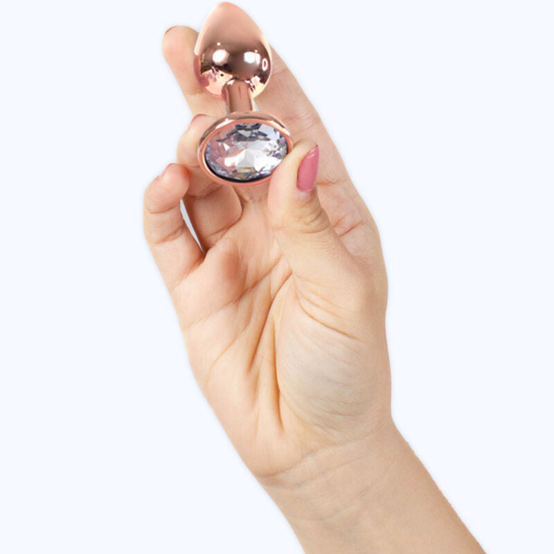 SECRETPLAY - PLUG ANAL PEQUEÑO DE METAL ORO ROSA 7 CM