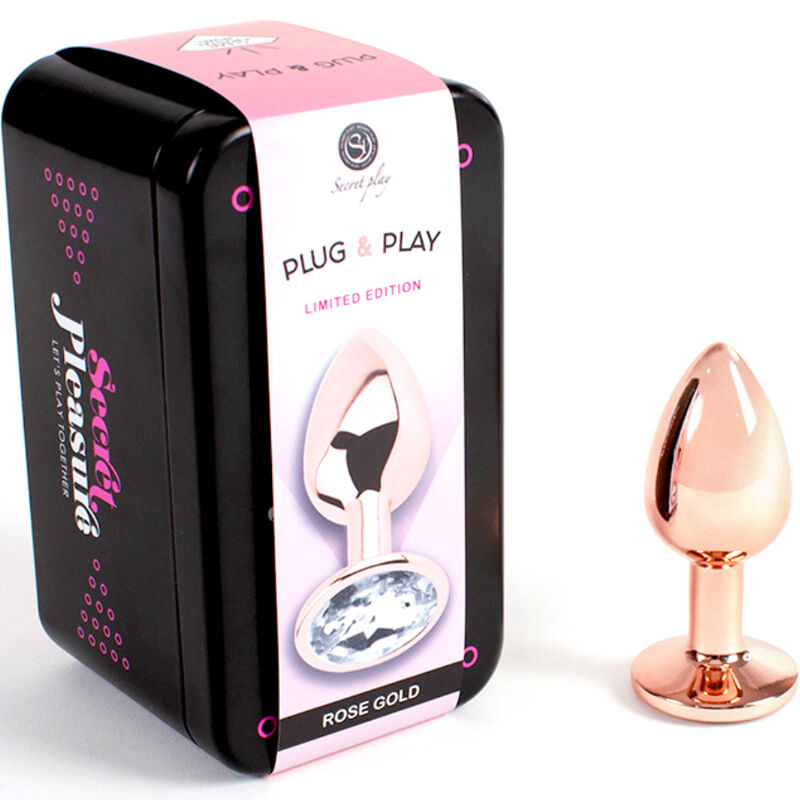 SECRETPLAY - PLUG ANAL PEQUEÑO DE METAL ORO ROSA 7 CM