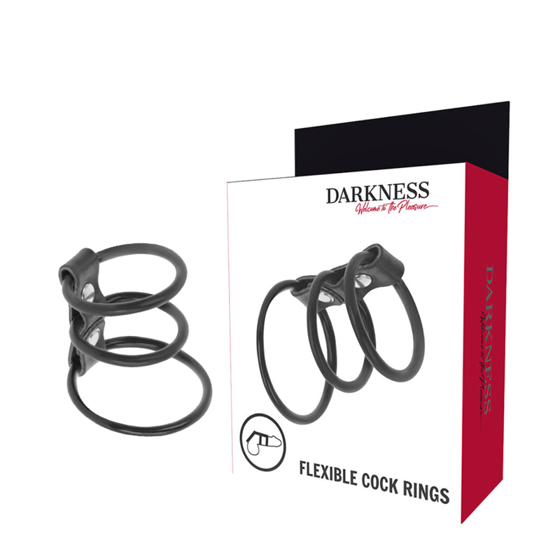 DARKNESS - SET DE 3 ANILLOS FLEXIBLES PARA EL PENE