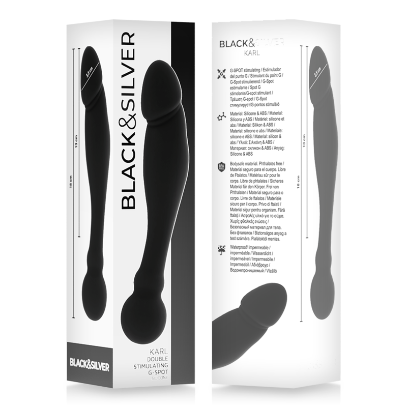Gode stimulant karl g-point 18 cm – Black & Silver
