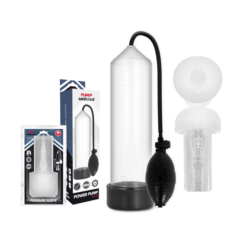 BOMBA ADICTO - RX3 TRANSPARENTE CON FUNDA DE PLACER