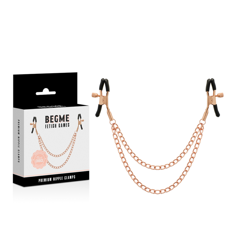 BEGME - PINZAS PARA PEZONES PREMIUM EDICIÓN NEGRA CON CADENA