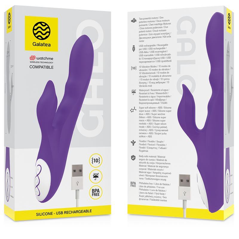 GALATEA - VIBRADOR GALO LILA COMPATIBLE CON LA TECNOLOGÍA INALÁMBRICA WATCHME