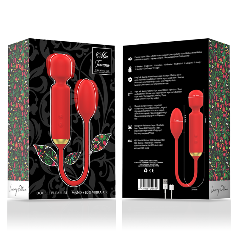 MIA - TOSCANA VARITA DOBLE PLACER + HUEVO VIBRADOR