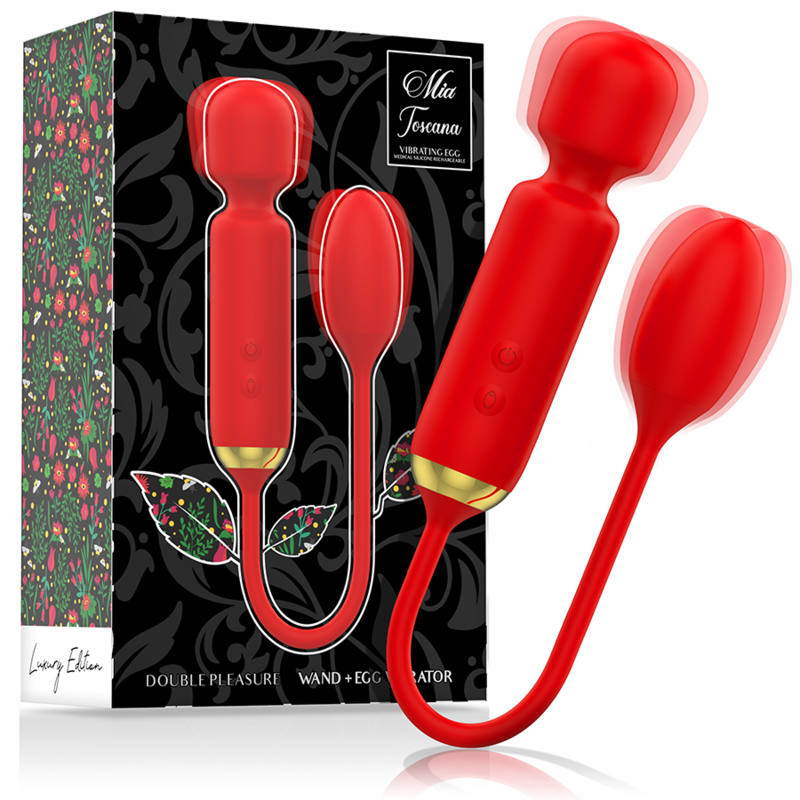 MIA - TOSCANA VARITA DOBLE PLACER + HUEVO VIBRADOR