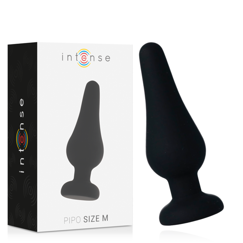 INTENSE - PIPO M PLUG ANAL DE SILICONA NEGRO 11 CM