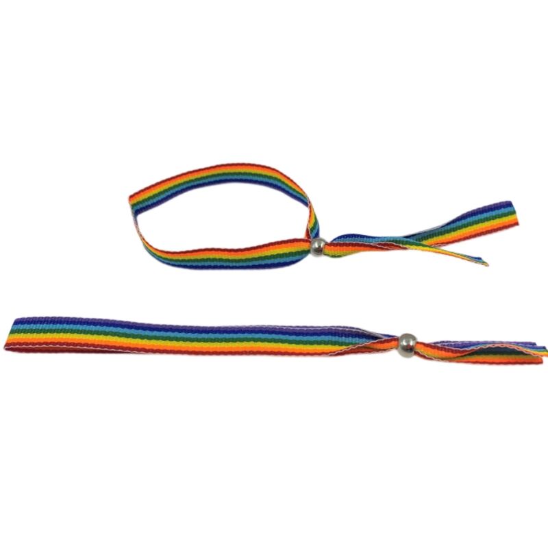 ORGULLO - PULSERA DE BOLA DE PLATA CON BANDERA LGBT