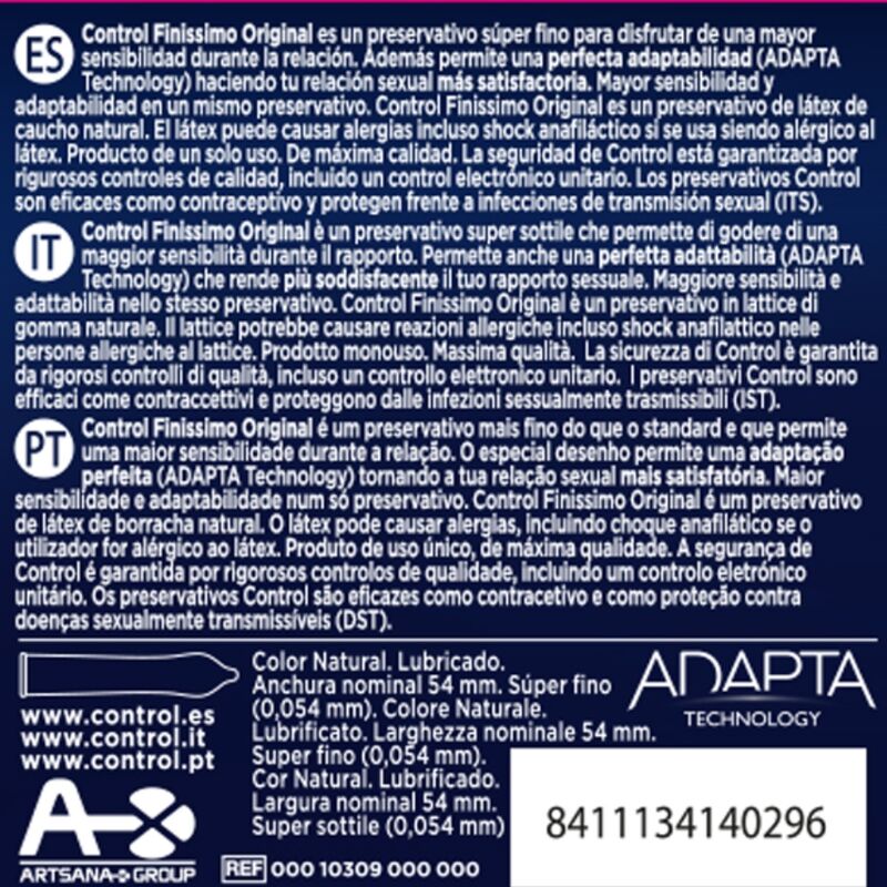 CONTROL - PRESERVATIFS FINISSIMO 3 UNITS