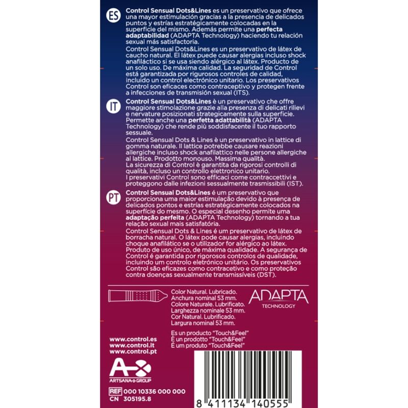 CONTROL - POINTS & LIGNES SENSUELLES POINTS ET VERGETURES 12 UNITS