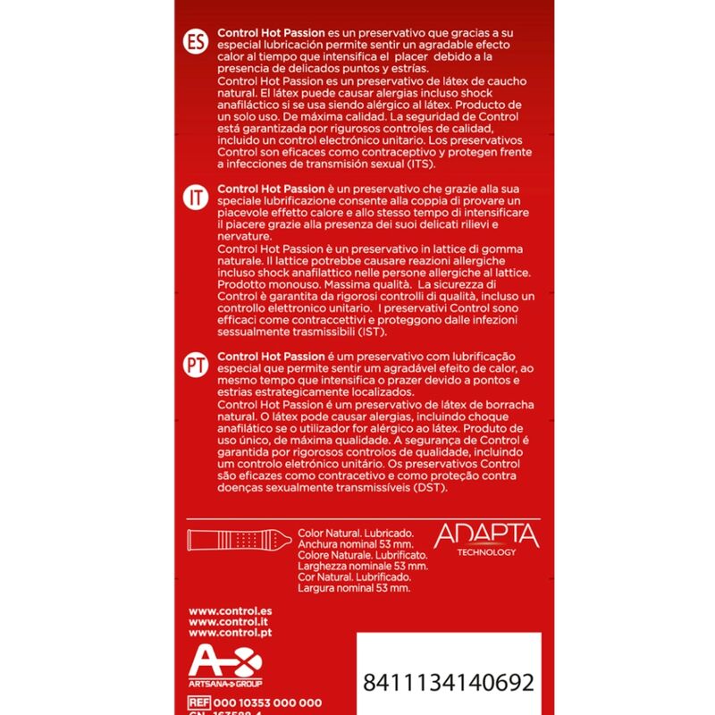CONTROL - WARMING EFFECT HOT PASSION 10 UNITS