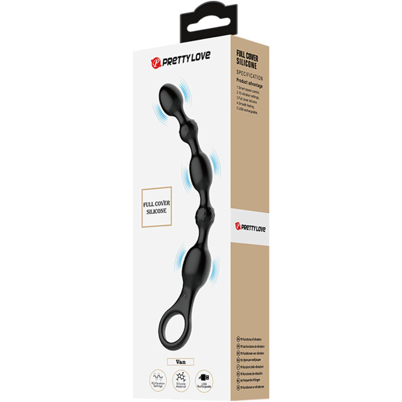 PRETTY LOVE - BOLAS ANALES VAN 10 VIBRACIONES RECARGABLES EN SILICONA