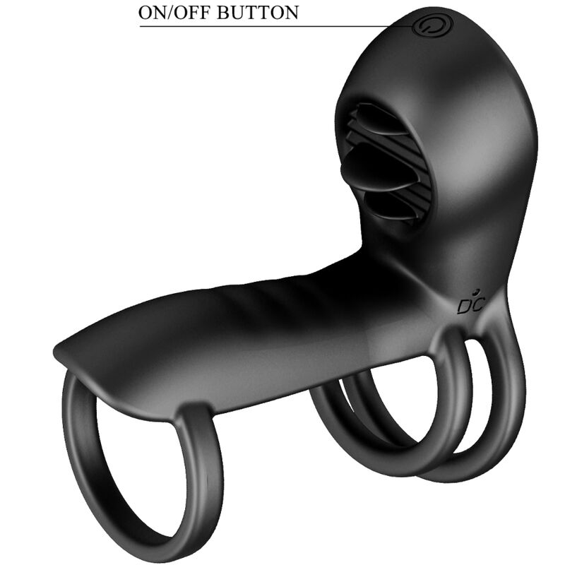 PRETTY LOVE - GAINE PÉNIS JAMMY 12 VIBRATIONS WITH LANGUE IN RECHARGEABLE SILICONE