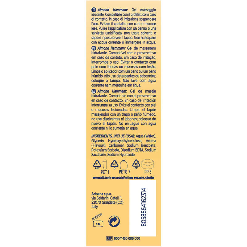 CONTROL - GEL DE MASAJE HAMMAM 3 EN 1 DE ALMENDRAS 200 ML