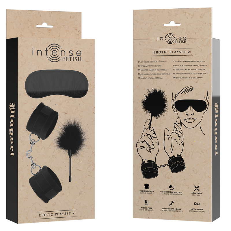 INTENSO - JUEGO ERÓTICO FETICHE 2 CON ESPOSAS, MÁSCARA CIEGA Y COSQUILLAS