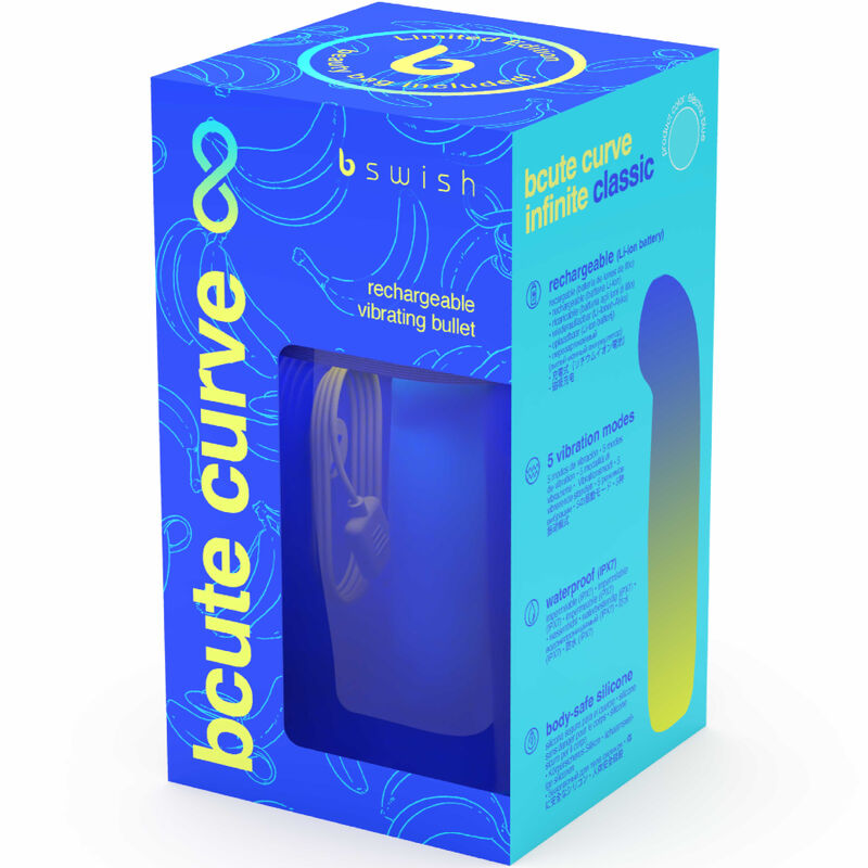 B SWISH - RECHARGEABLE VIBRATEUR IN SILICONE BLEU BCUTE CURVE INFINITE CLASSIC ÉDITION LIMITÉE