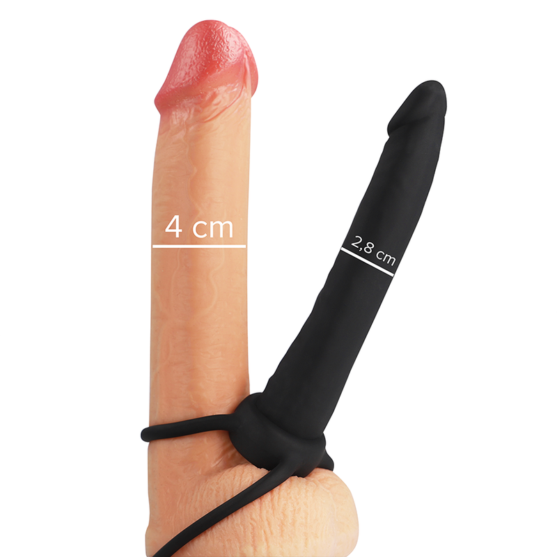 MITOLOGÍA - COBI ONYX DILDO ANAL CON ANILLO PARA EL PENE Y TESTÍCULO 13 CM EN SILICONA