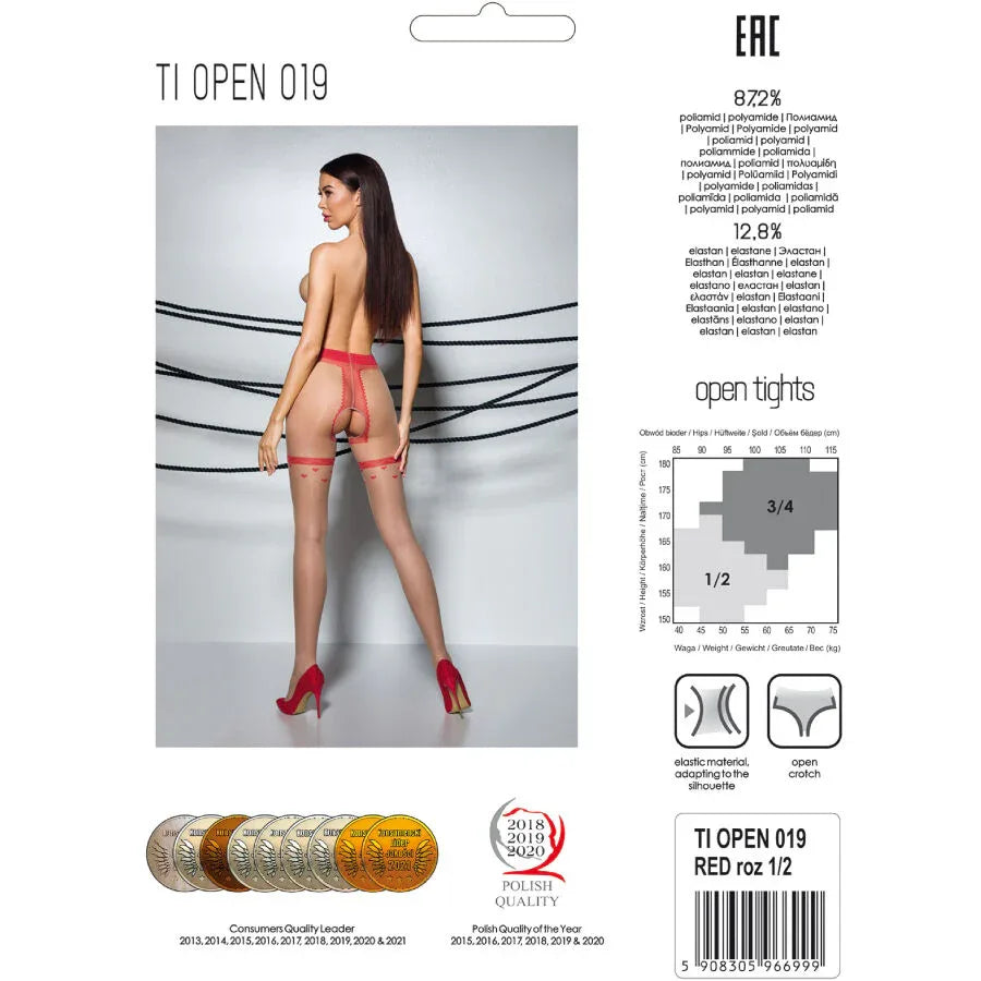 Passion – Tiopen 019 Collant Rouge 1 / 2 20 Den
