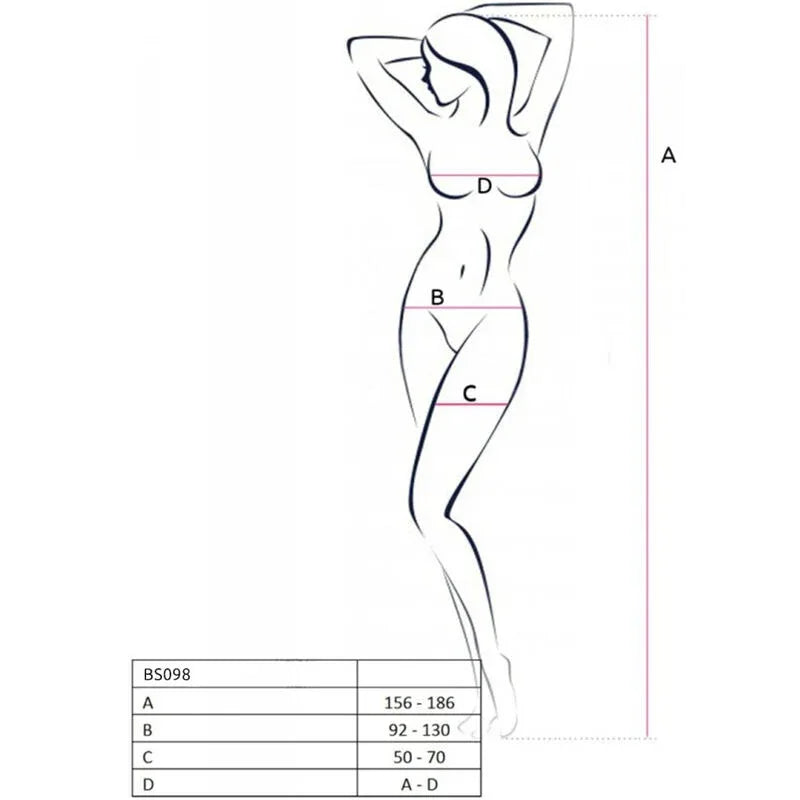 Passion – Bs098 Bodystocking Blanc taille Unique