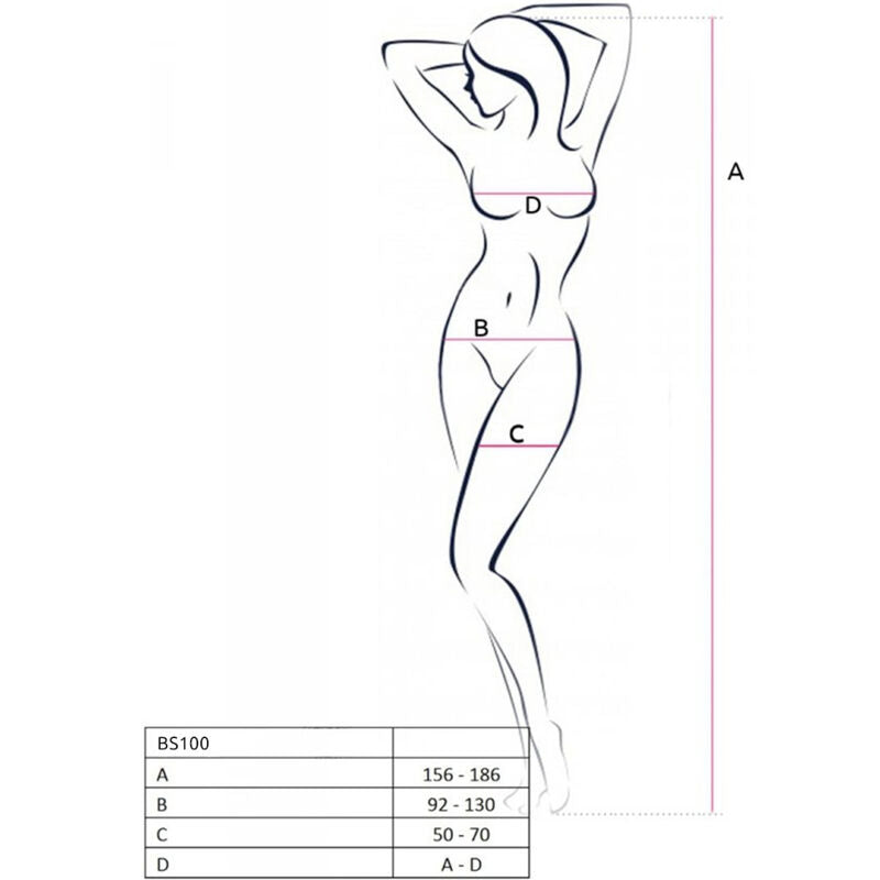 PASIÓN - BODYSTOCKING BLANCO BS100 TALLA ÚNICA