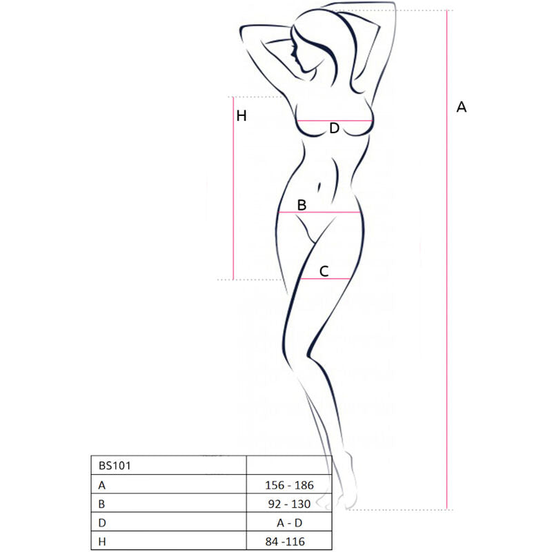 PASIÓN - BS101 BODYSTOCK BLANCO TALLA ÚNICA