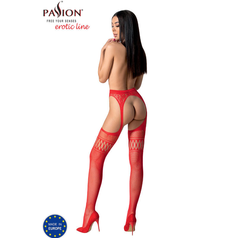 PASSION - COLLANT NOIR AVEC JARRETIÈRE S026 TAILLE UNIQUE