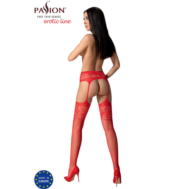 PASSION - S029 BAS BLANCS AVEC JARRETIÈRE TAILLE UNIQUE