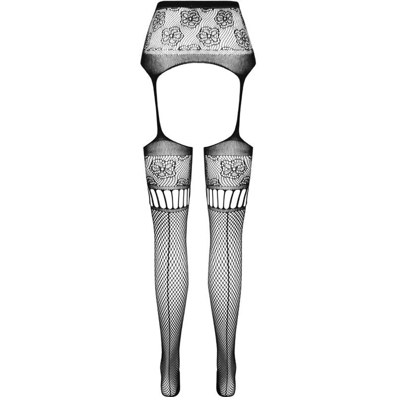 PASSION - S030 BAS BLANCS AVEC JARRETIÈRE TAILLE UNIQUE