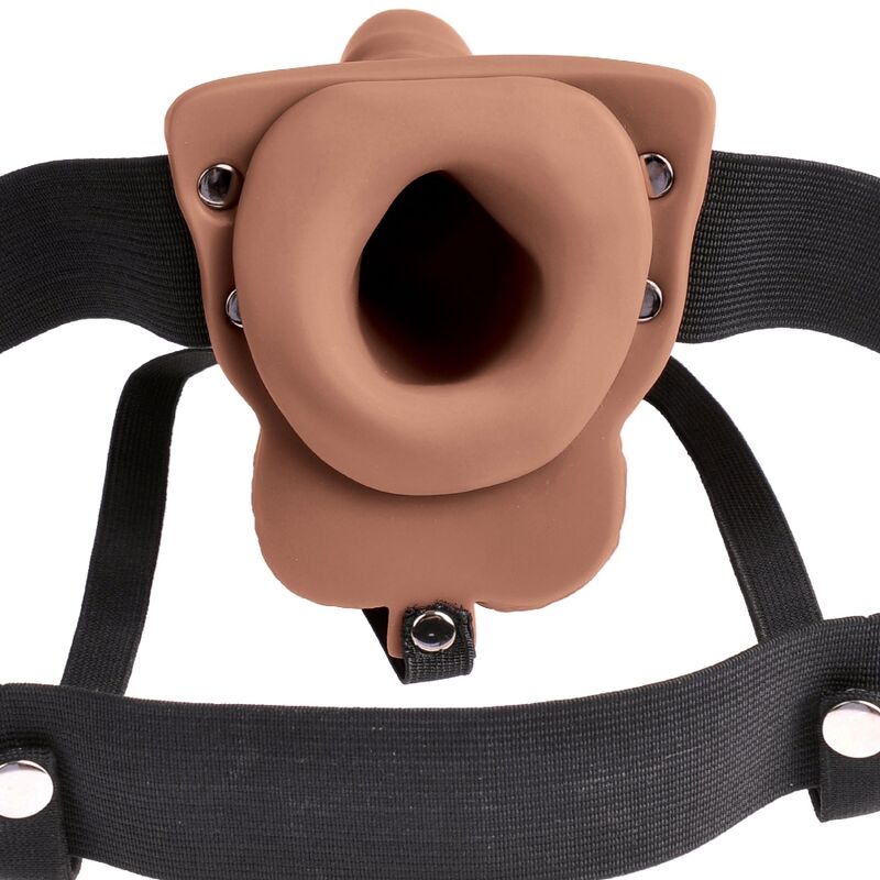 SERIE FETISH FANTASY - ARNÉS AJUSTABLE PENE REALISTA CON TESTICULOS RECARGABLES Y VIBRADOR 15 CM