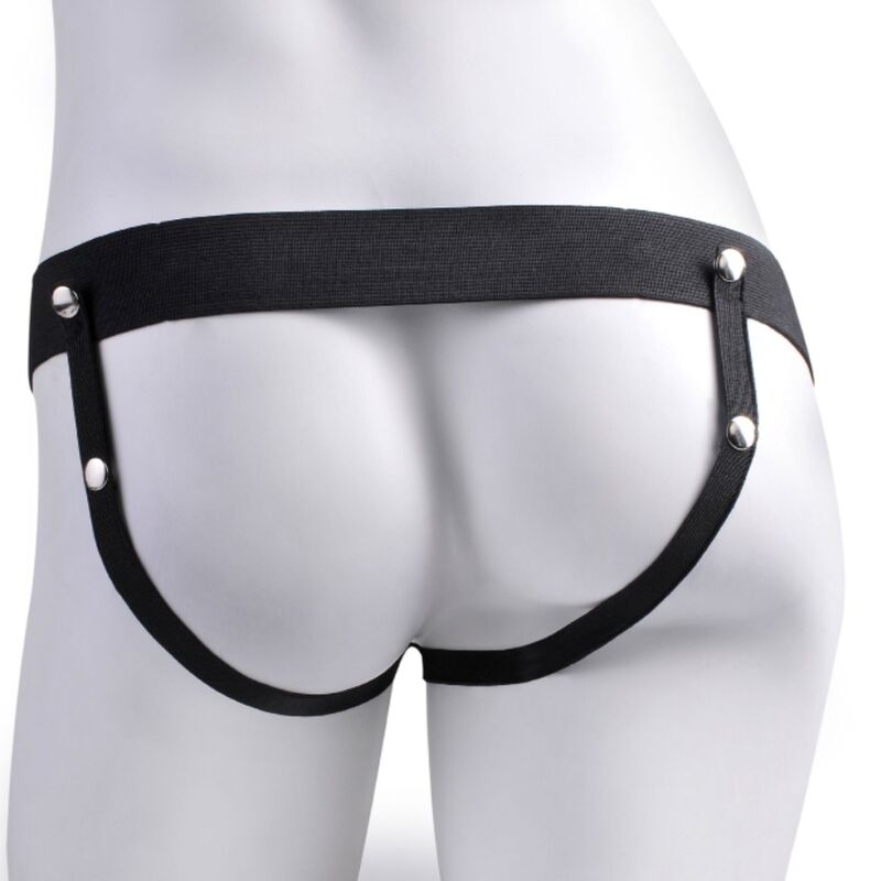 FETISH FANTASY SERIES - HARNAIS RÉGLABLE PÉNIS RÉALISTE AVEC BALLES RECHARGEABLES ET VIBRATEUR 17.8 CM