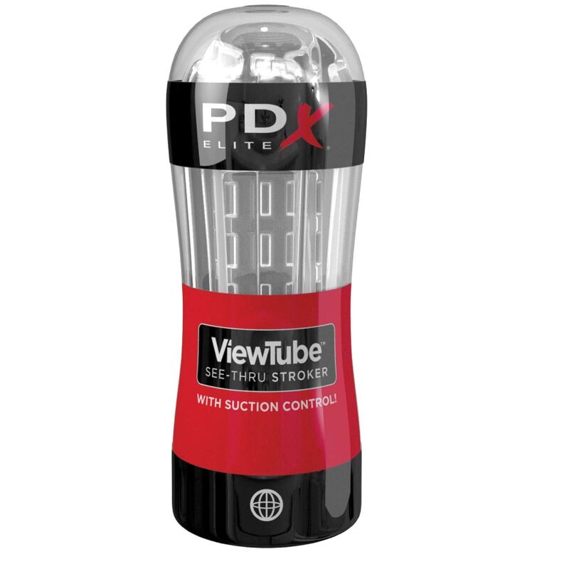 PDX ELITE - MASTURBADOR STROKER TUBO DE VISTA CONTROL ONDAS ESTIMULANTES TRANSPARENTES