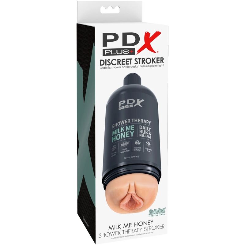 PDX PLUS - MASTURBADOR STROKER DISEÑO DISCRETO DE LA BOTELLA DE CHAMPÚ MILK ME HONEY