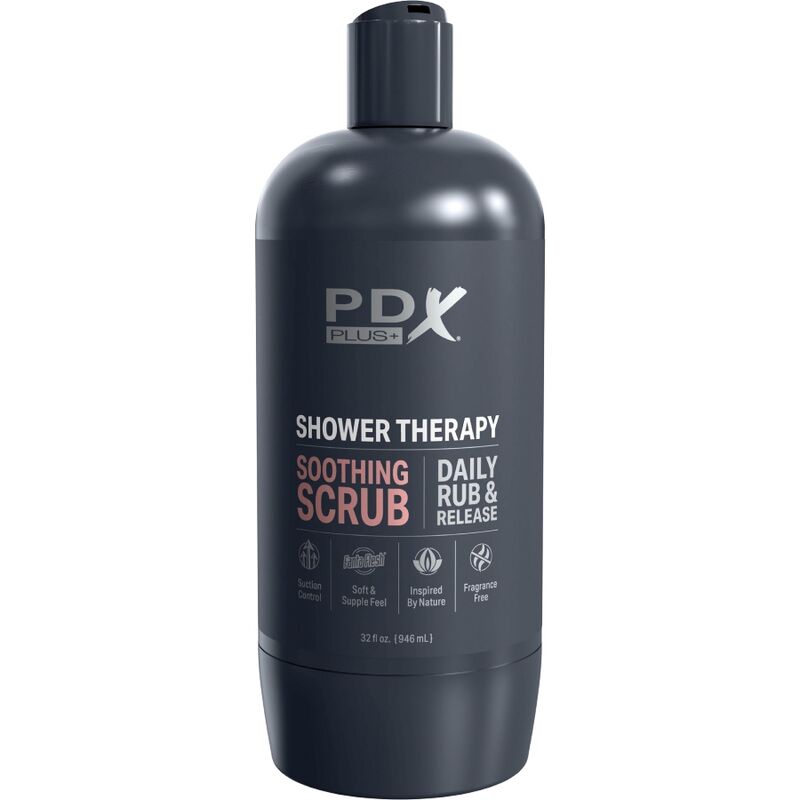 PDX PLUS - MASTURBADOR STROKER DISEÑO DE BOTELLA DISCRETO EXFOLIANTE CALMANTE CHAMPÚ DE CARAMELO
