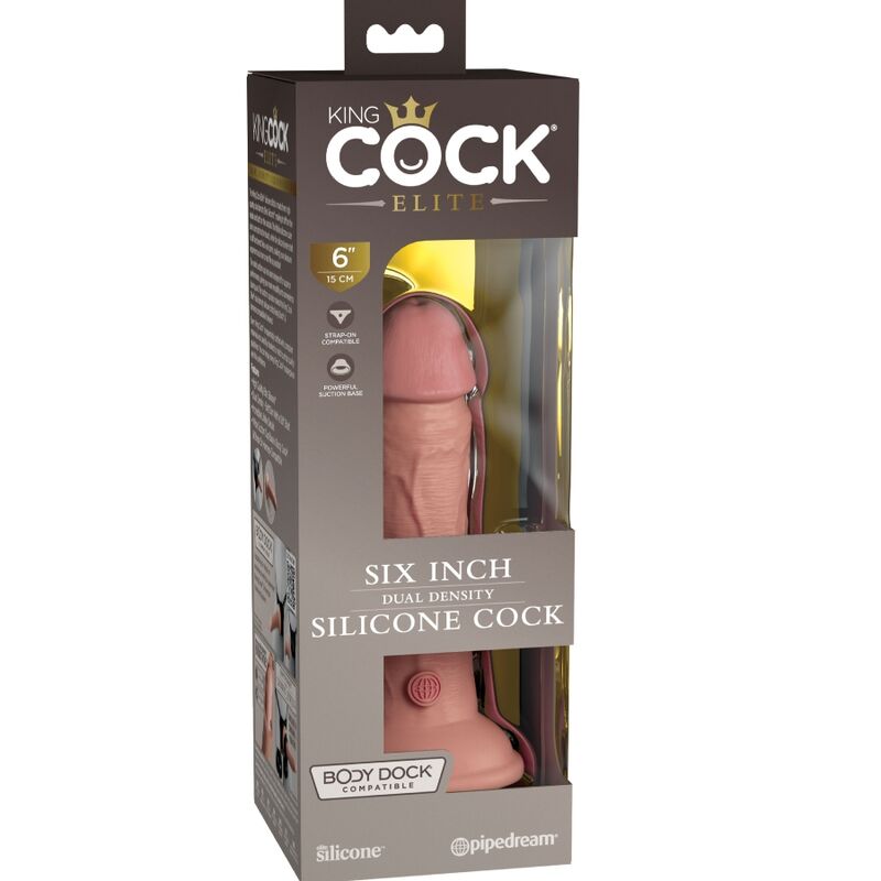 KING COCK - DILDO DE SILICONA REALISTA ELITE DE 15,2 CM