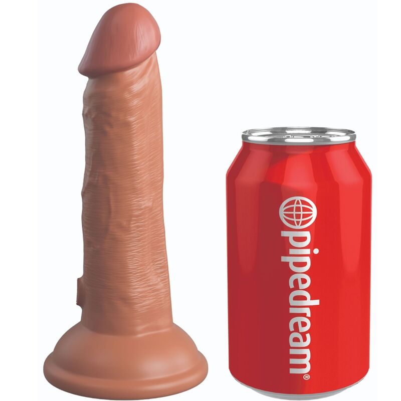 KING COCK - DILDO REALISTA ELITE VIBRADOR Y DE SILICONA 15,2 CM CARAMELO