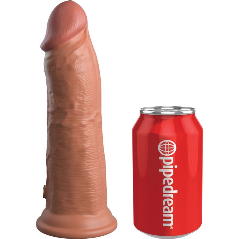 KING COCK - DILDO REALISTA ELITE VIBRADOR Y DE SILICONA 20,3 CM CARAMELO
