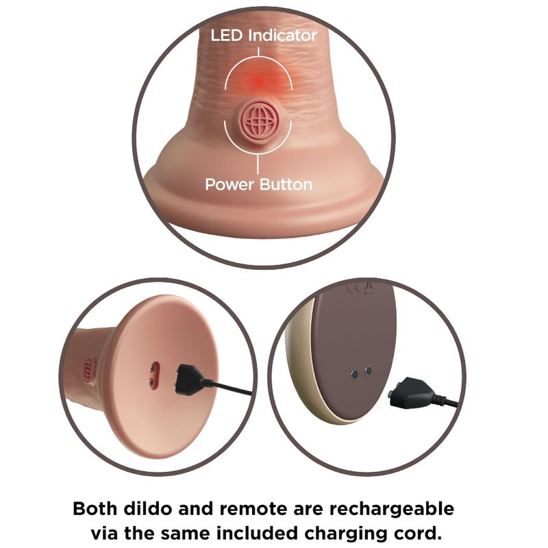 KING COCK - ELITE VIBRATEUR GODE RÉALISTE & TÉLÉLÉLÉCOMMANDE IN SILICONE 23 CM