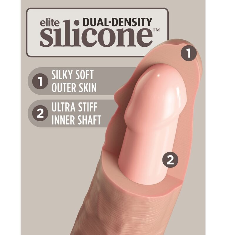 KING COCK - DILDO VIBRADOR DE SILICONA REALISTA Y CON CONTROL REMOTO DE 23 CM