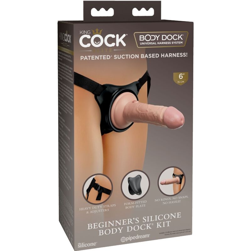 KING COCK - ARNÉS AJUSTABLE DE ÉLITE CON DILDO DE 6 PULGADAS PARA PRINCIPIANTES