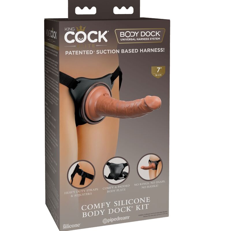KING COCK - ARNÉS AJUSTABLE CÓMODO DE ÉLITE CON DILDO DE 17,8 CM
