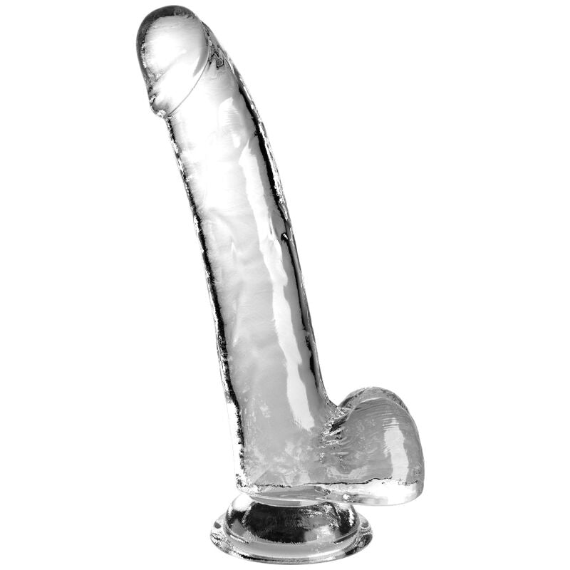 KING COCK - DILDO TRANSPARENTE CON TESTICULOS 20.3 CM TRANSPARENTE