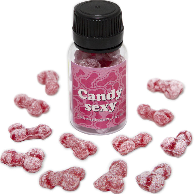 DIABLO PICANTE - TARRO DE 12 GOMINOLAS DE CARAMELO CON SABOR A FRESA Y CEREZA