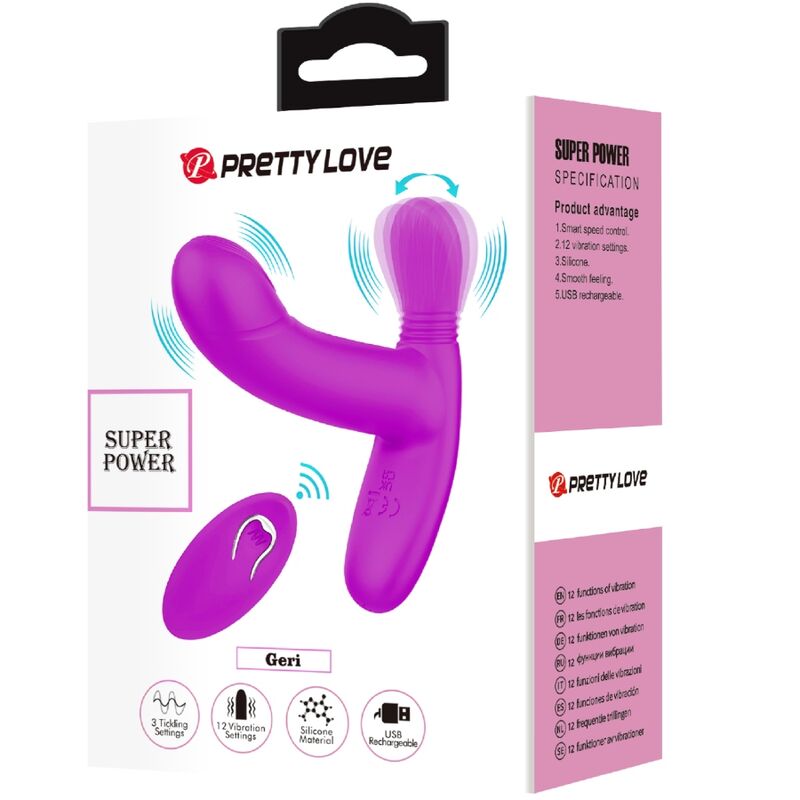 PRETTY LOVE - MASAJEADOR DE CLÍTORIS GERI ROSA CONTROL REMOTO
